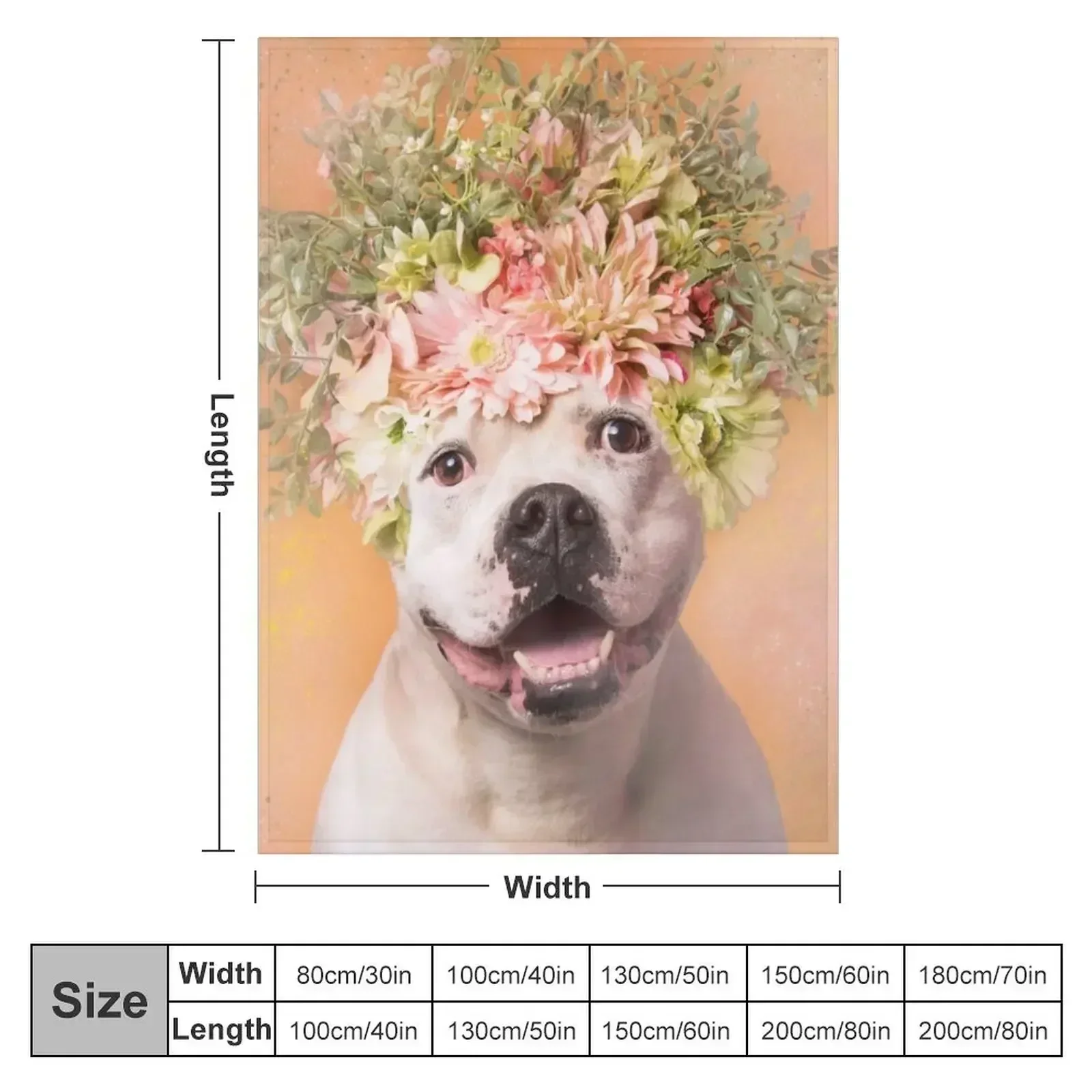 Pit Bull Flower Power, Big Tuna Throw Blanket Plush Single Blankets