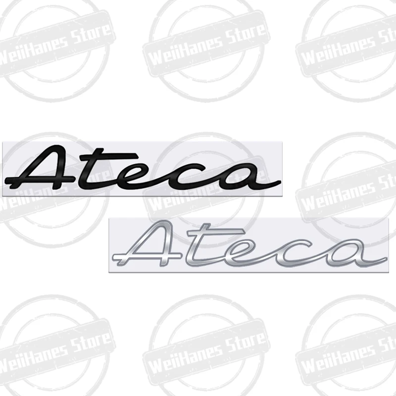 Metal Ateca Rear Letter Badge 3D Emblem Chrome Logo Glossy Black Silver Copper Accessories Sticker