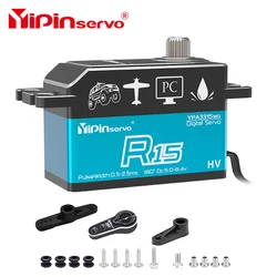 Yipinservo 15KG PWM Digital Servo Motor Full Metal Gear Large Torque Low Profile Short Body Servos for Rc Car 1/8 1/10