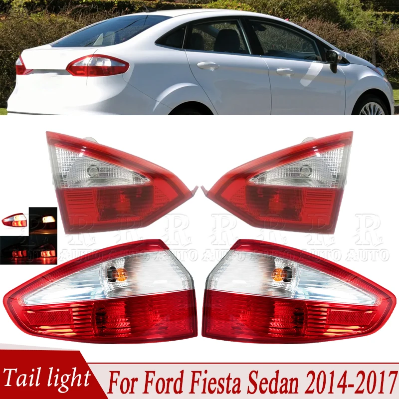 

Задний фонарь в сборе для Ford Fiesta Sedan 2014-2017: противотуманный, задний ход, стоп-сигнал, указатель поворота D2BZ13404D D2BZ13405B