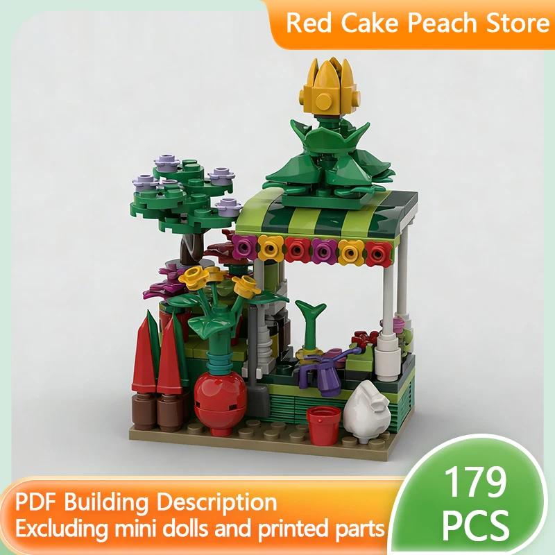 Stad Street View Model MOC Bouwstenen Kleine bloemen Stand Modulaire technologie Kinderen Vakantiegeschenken Monteer speelgoedpak