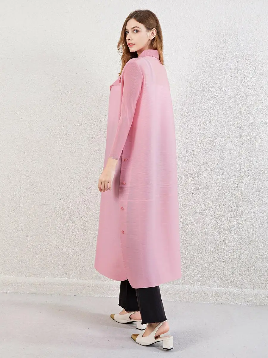 فستان طويل أنيق للمحجبات بتصميم كارديجان مع تنورة مطوية من البوليستر للنساء في الشرق الأوسط #3