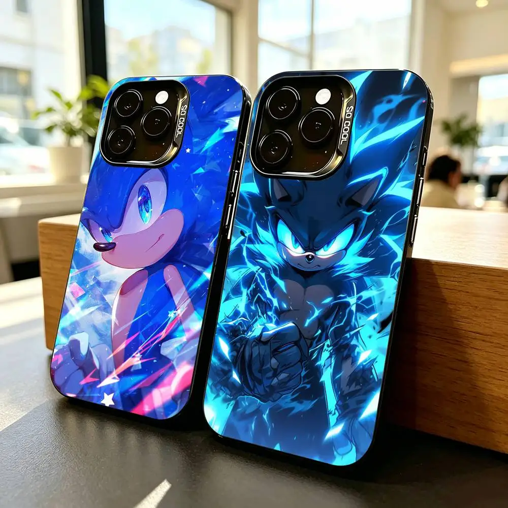 

Sonic The H-Hedgehog Phone Case For iPhone 17,16,15,14,13,12,11 Plus,Pro Max,XS,Colorful Silver Phone case Funda Cover