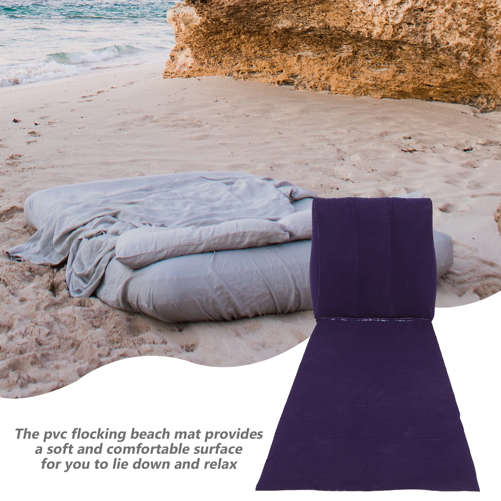 

Inflatable Triangle Cushion PVC Flocking Material Lightweight Portable Beach Park Camping Rest Pillow Comfortable Outdoor