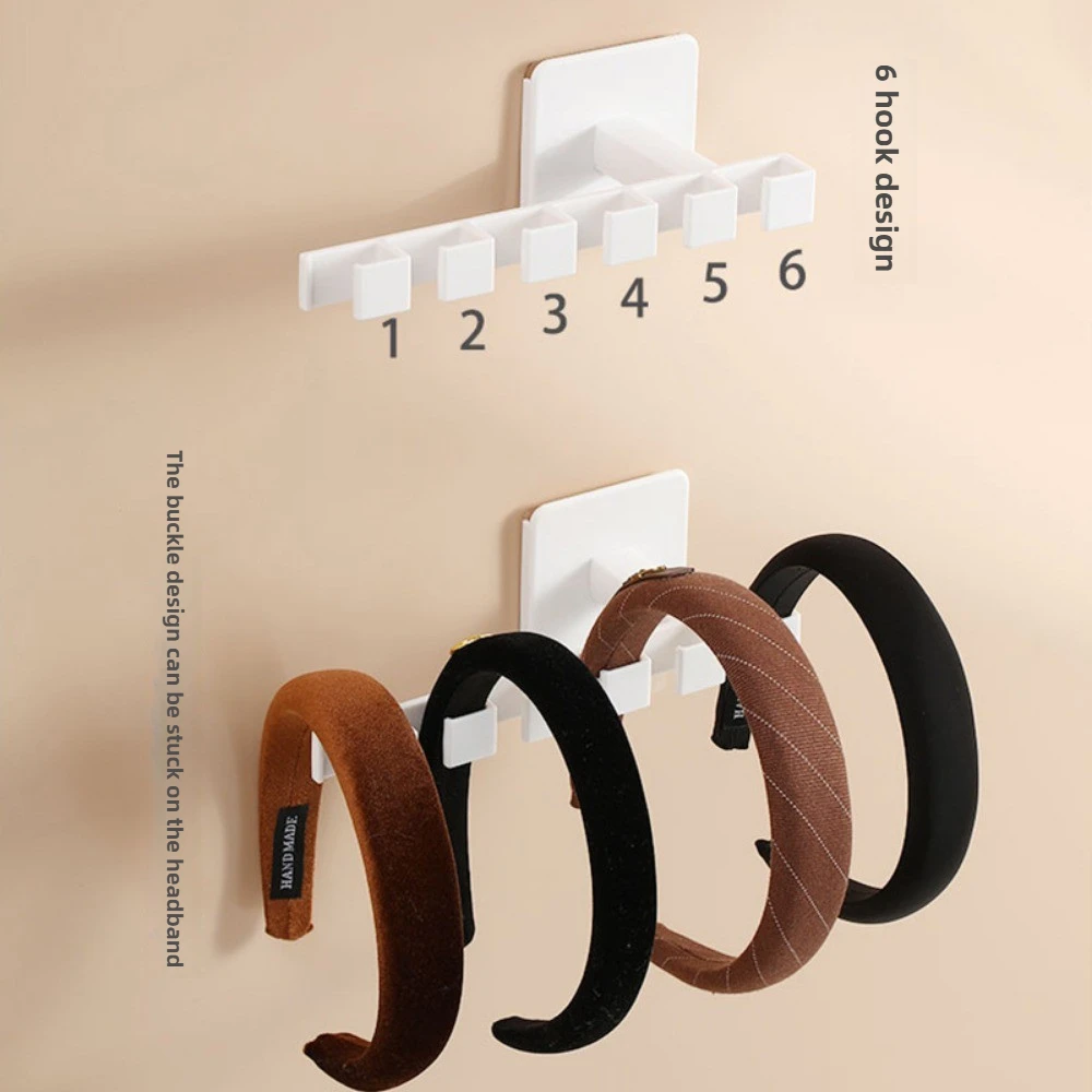 1pc wall mounted non perforated baseball cap hook, smooth and burr free, 6-hook design, multifunctional storage image 3