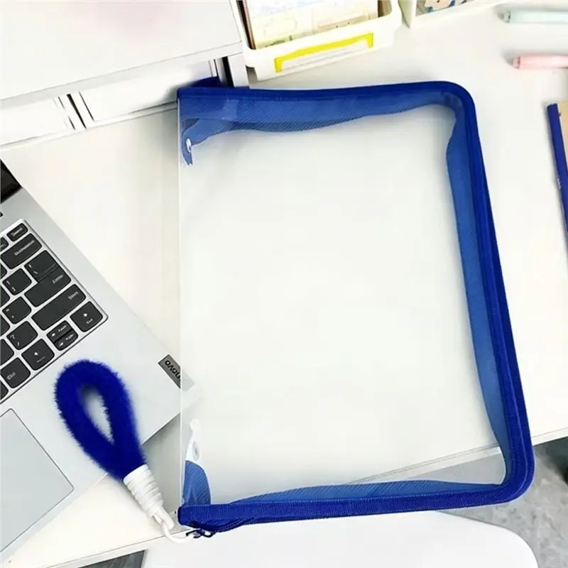 

AT82-Zipper Pouch 5 Pack, A4 Transparent File Bag Organizer, Document Storage Tote For Workplace Educational Home Size