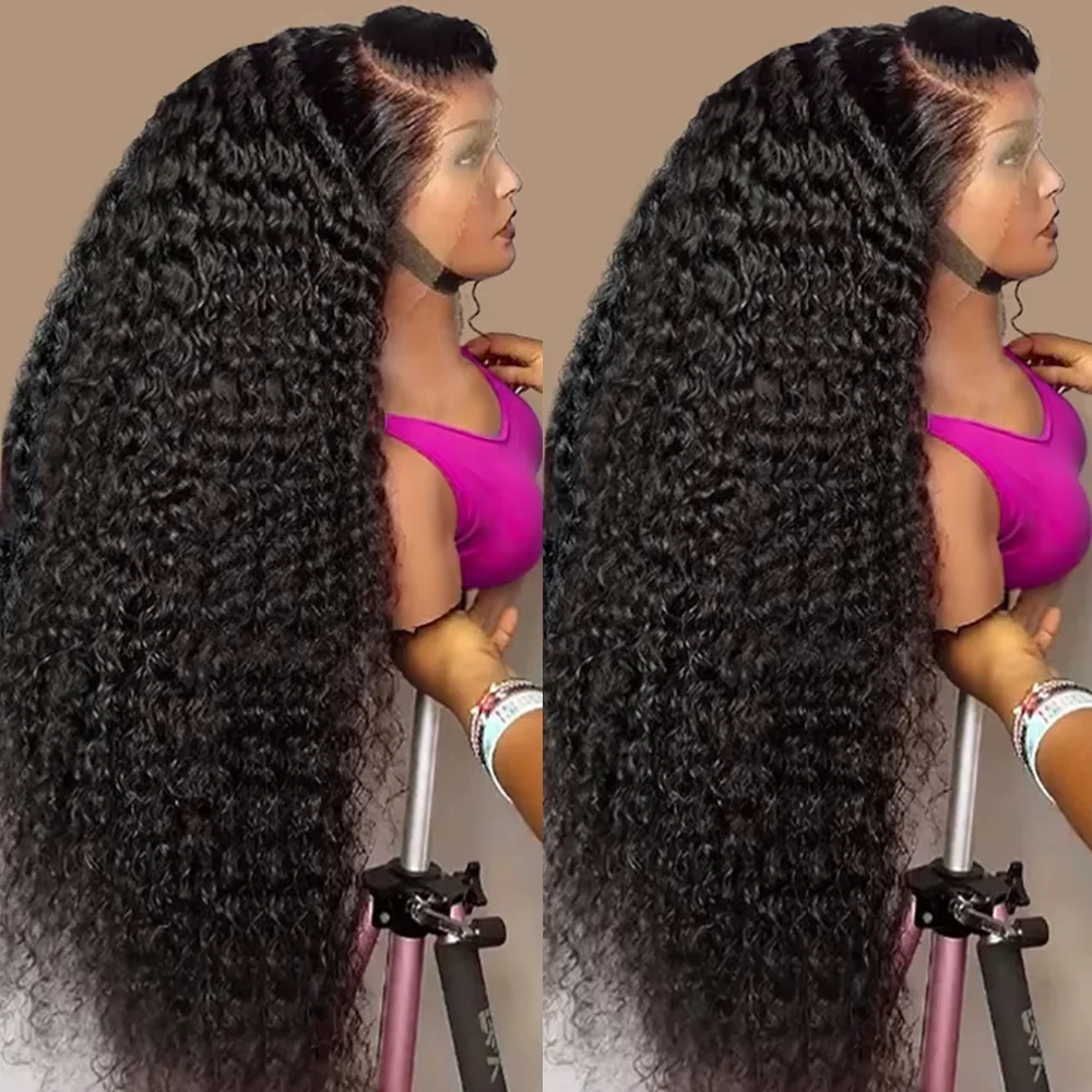 200 Density 13x6 Hd Lace Frontal Wigs Brazilian 32 34Inch Deep Wave Curly Human Hair Wigs 100% For Black Women Preplucked