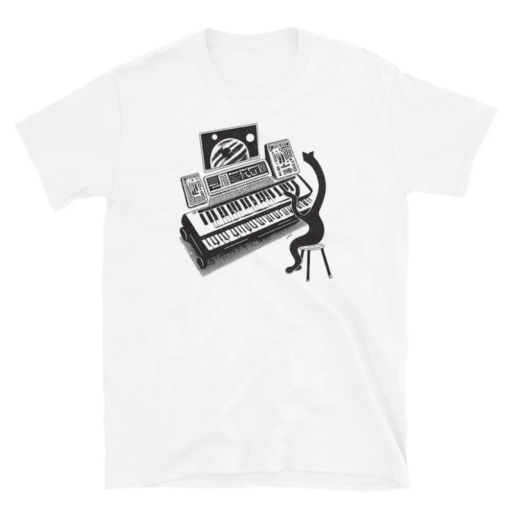Synthesizer Cat Shirt Modular Synth Beat Maker Gift Music Producer Tees Techno Tshirt Music Gift Analog Synth Shirt Dj Shirt
