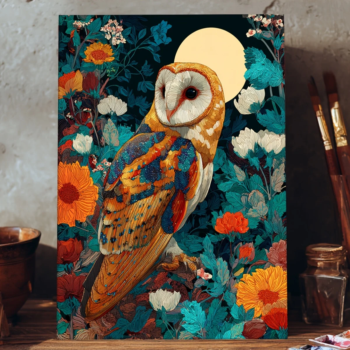 

500/1000/1200/2000PCS Puzzles for Adults Golden Moonlight Owl,Jigsaw Puzzles Brain Challenge Game Gifts Home Decor