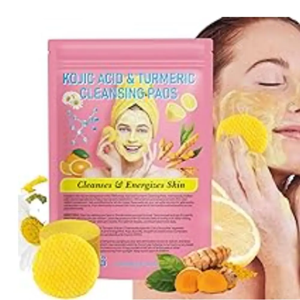 for Facial Cleansing Turmeric Cleansing Pads Exfoliating Helps Balance Skin Oil Natural Turmeric Face Cleansing Pads