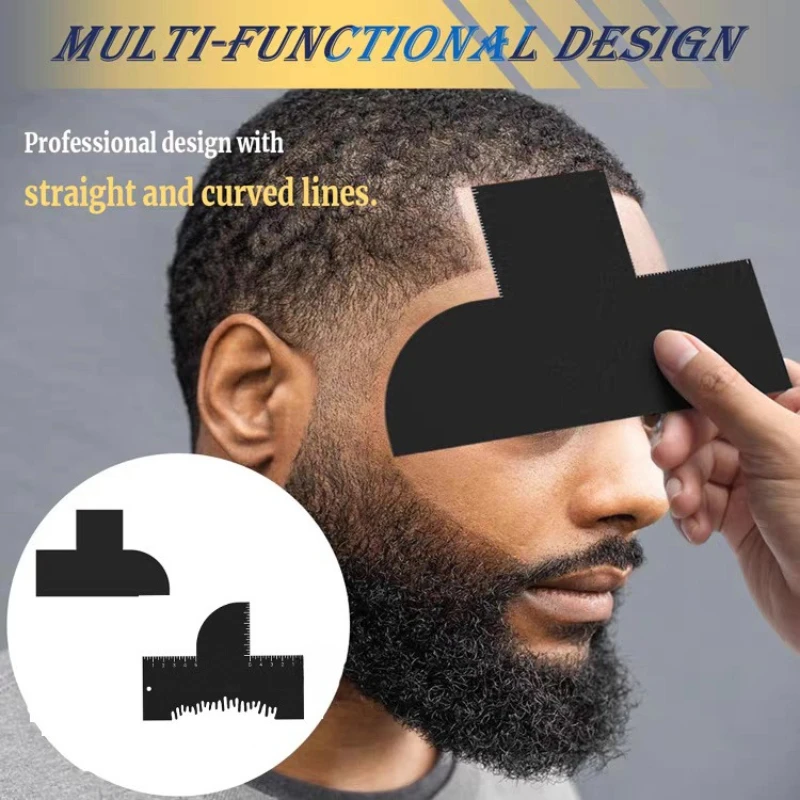 Black Barber Color Hairline Enhancement Card Men Hairline Guide Beard Facial Hair Styling Trimming Edging Shaping Template