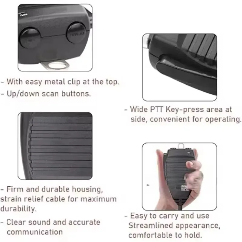 Alinco Mobile Hand Microphones EMS-53/57 8pin DTMF Handheld PPT Mic for DR-03 DR-06 DR-135 DR-235 DR-435 DR-635 Walkie Talkie
