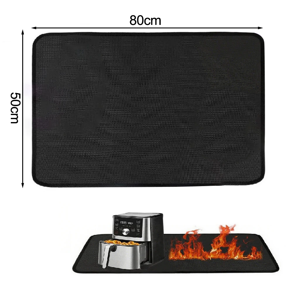 Silicone Heat Resistant Double Sided Mat with Fiberglass Protects Surfaces from Heat and Oil Stains during Outdoor Cooking