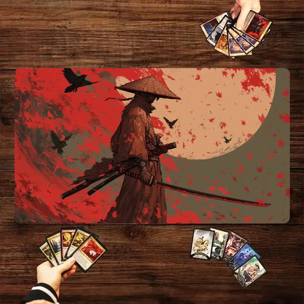 

Игровой коврик Ukiyo-e Samurai Theme Magic Card Battle Mat MTG с противоскользящим основанием 35X60CM для карточных игр и настольных игр TCG