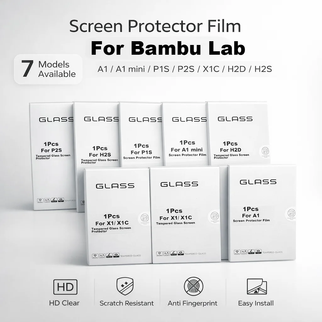 

Защитная пленка для экрана Bambu Lab A1/A1 Mini/P1S/P2S/X1/X1C/H2D/H2S/H2C, HD прозрачная, антибликовая, защита от отпечатков пальцев и жирных пятен