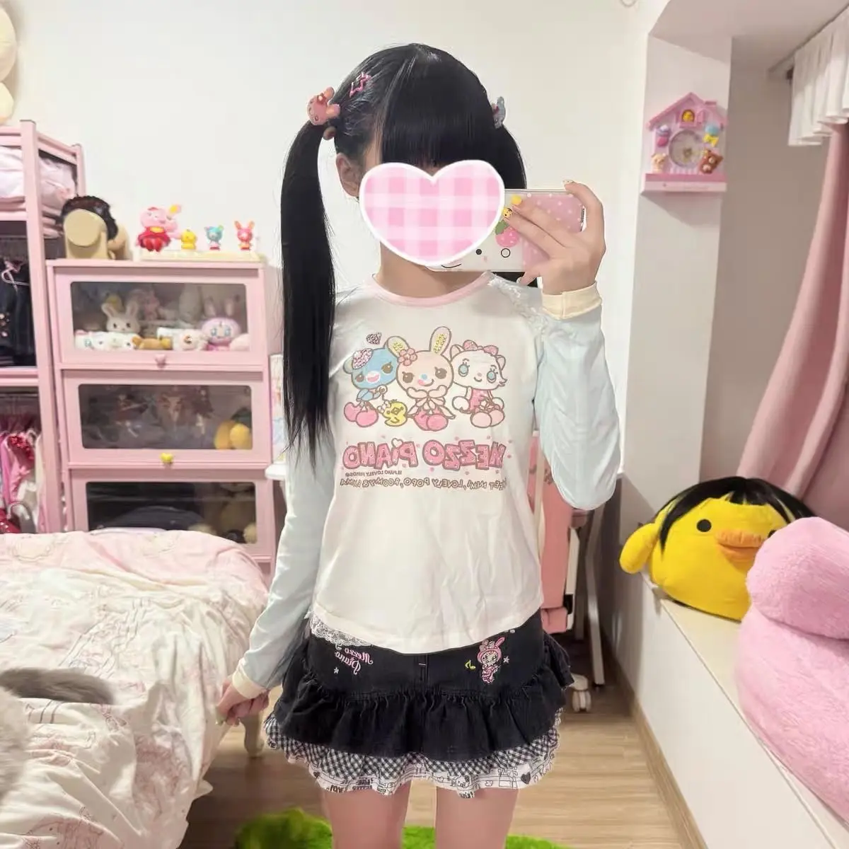 Japanische Cartoon Mp Tochter Kleidung Jojifuku Langarm T-shirt Herbst Neue Süße Mädchen Nette Unterhemden Y2k Ästhetische Kleidung