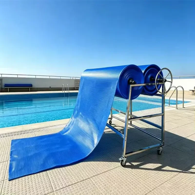 Custom Heavy Adjusted Resistant Durable Stainless Steel Swimming Pool Cover Roller Reel Cart