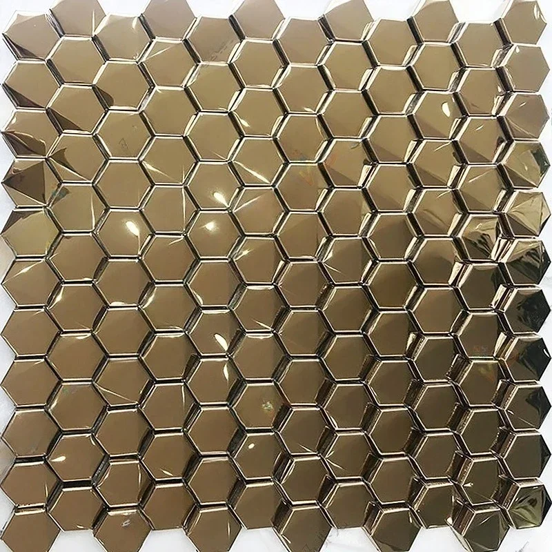 Background metal mosaic hotel image wall hexagonal metal brick