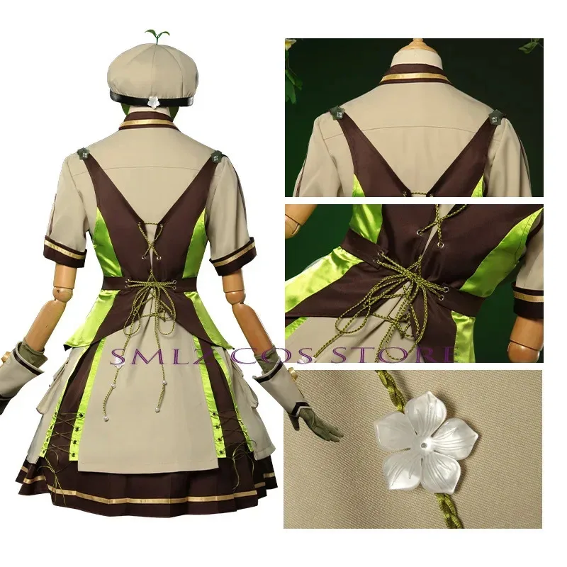 X Open World Nikki Cosplay Anime Infinity Nikki Costume Green Lolita Dress Uniform Forest Suit Halloween Party Outfit For Women