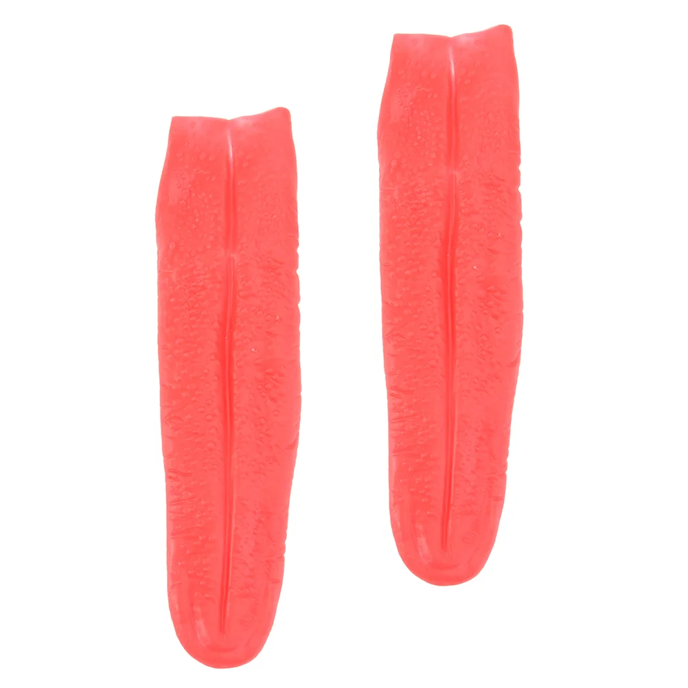 

2 Pcs Simulated Long Red Props Cosplay Halloween Artificial Party Costume Vinyl Festival Performance