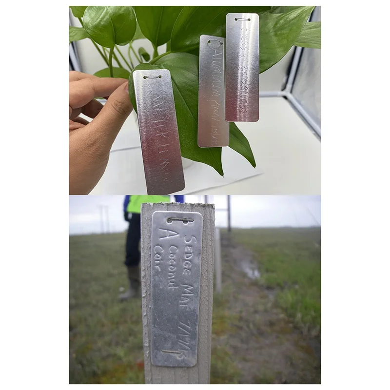 AT02-Aluminum Plant Tags Double-Sided Write On Metal Foil Tags Metal Plant Labels Solid Stamping Tags For Marking Trees Plant