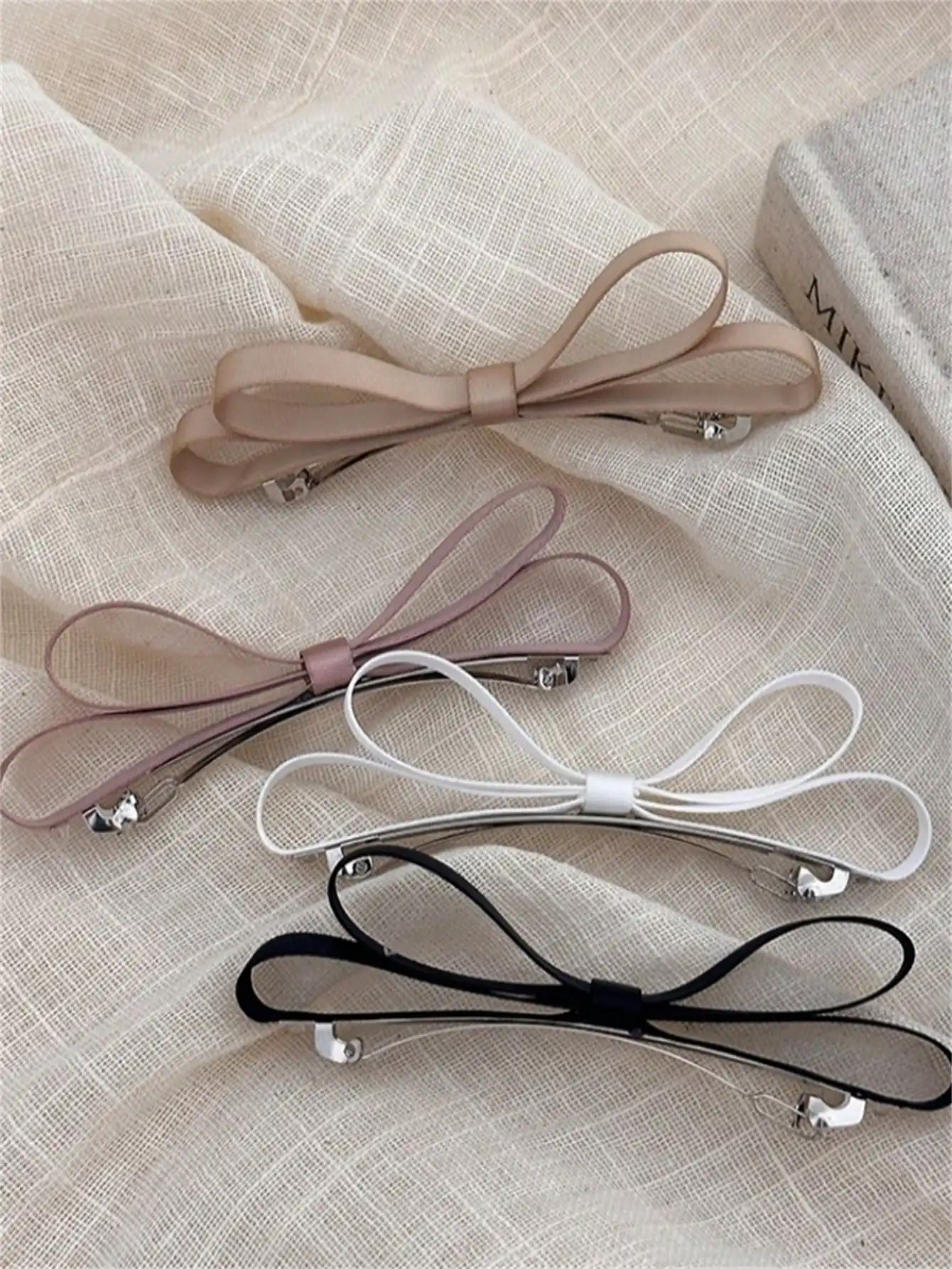 1 Women\'s new summer fashion simple bow hairpin spring clip back head hairpin hairpin headpiece