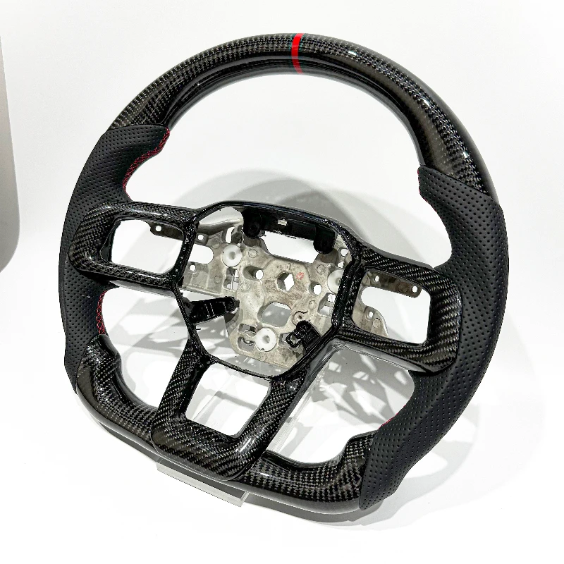 Sporty carbon fiber steering wheel for the new Ford Mustang view 4