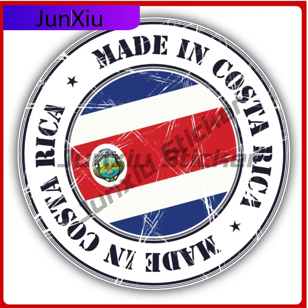 

Made In Costa Rica Grunge Flag Stamp Car Decal Bumper Stickers Cool Style Motorcycle Use For Car Bumpe Vehicle Exterior Decor