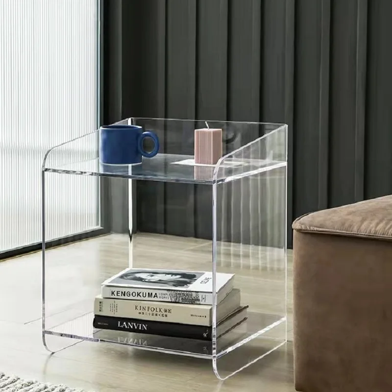 Acrylic Bedside Table Light Luxury Modern Minimalist Creative Mini Nordic Minimalist Bedroom Small Bedside Storage Cabinet