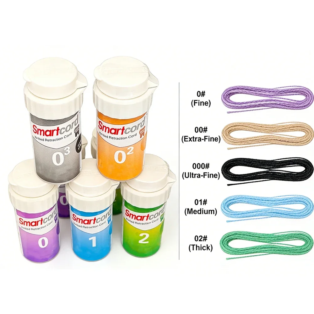 Disposable Knitted Cotton Gingival Retraction Cord 5 Sizes 00 0 1 2 3 for Dental Impression Restorative Consumables