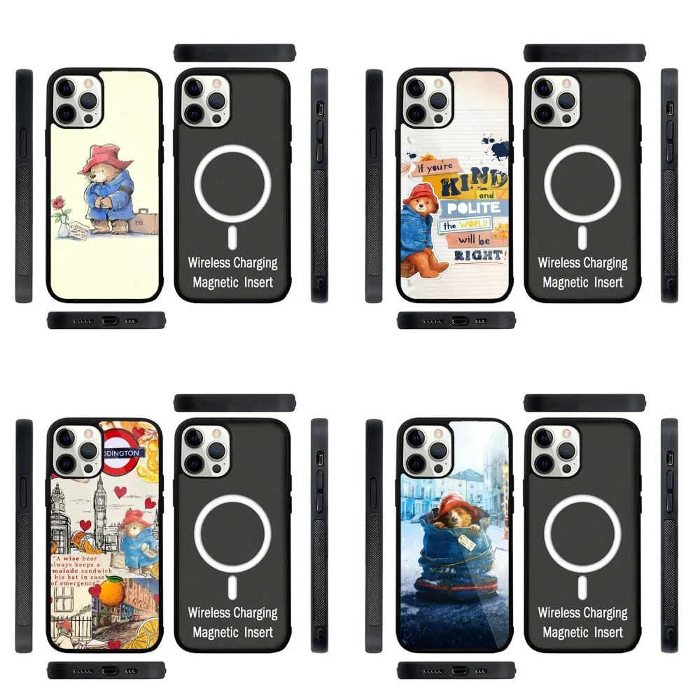 P-Paddington Bear Phone Case Strong Magnetic For IPhone 16,15,14,13,Pro,Max,Plus,11,12,Mini For Magsafe Wireless Charging