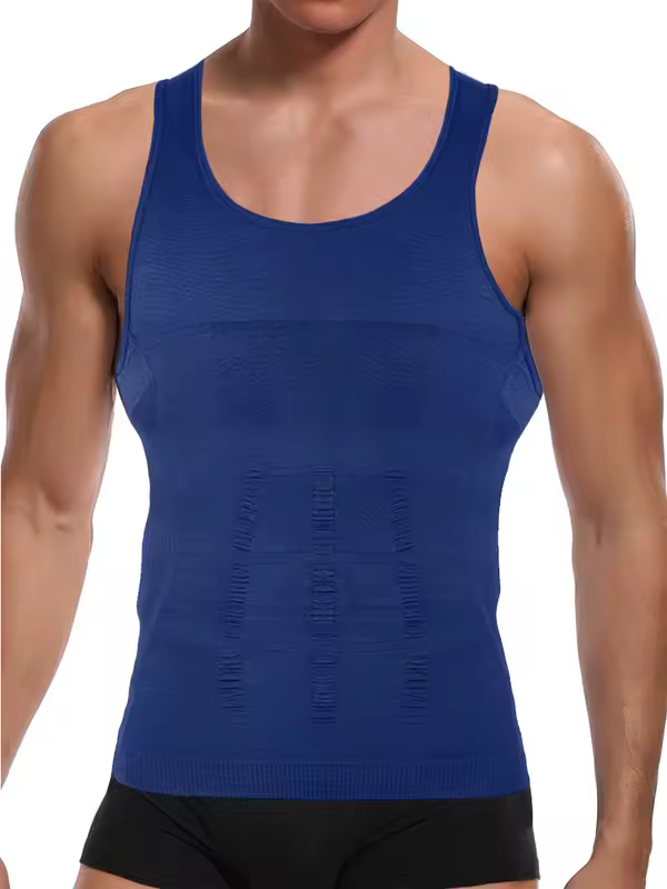 Mens Slimming Body Shaper Vest Shirt Abs Abdomen Slim Gym Workout Tummy Control Compression Tank Top Sleeveless Shapewear - Image 13