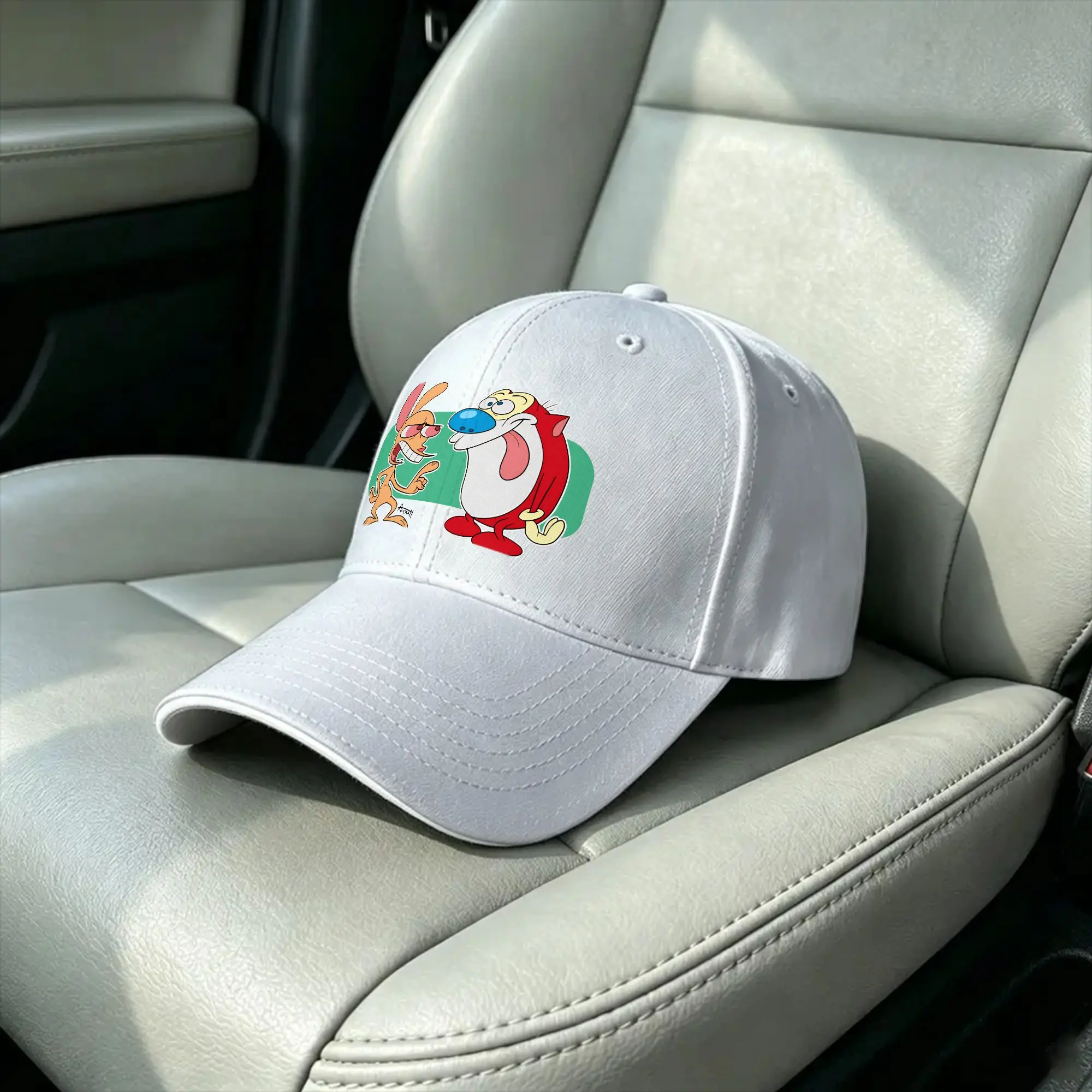 Ren And Stimpy Show Baseball Cap  y2k Funny Men Adult Trucker Hat Adjustable Print Kpop Rock Baseball Caps Gift Idea