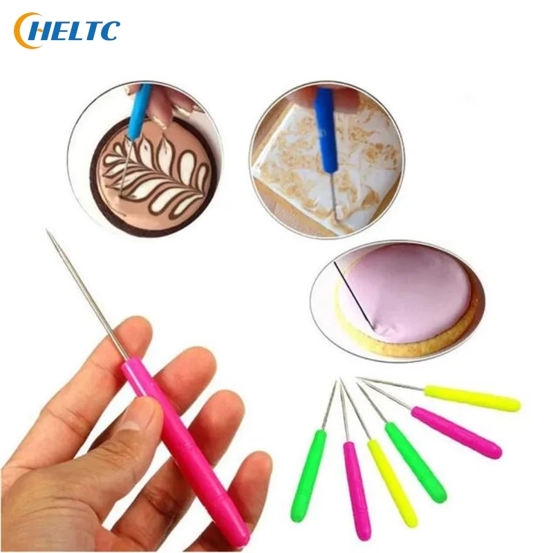 2PCS Plastic Handle Aw Cake Scriber Needle Model Icing Carve Sugarcraft Decorate DIY Fondant Cake Cookie DecoratingBaking Needle