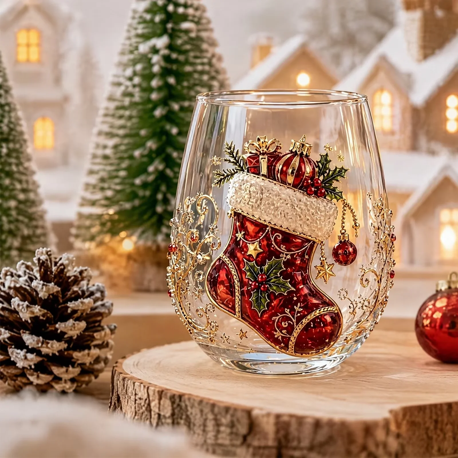 Vaso de Vidrio Navideño 3D, Va - Wine Or Beer reseña y precio