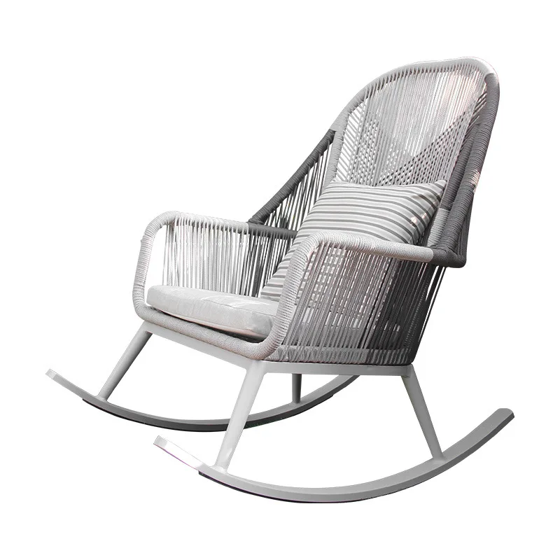 

Rattan rocking chair, hotel bed and breakfast hotel room furniture, leisure back chair, balcony weaving rope