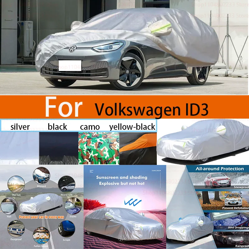 

Windproof Car Cover with Reflective Strip Auto Anti-UV Sun Rain Snow Dust Paint Protect Cover for Volkswagen ID3