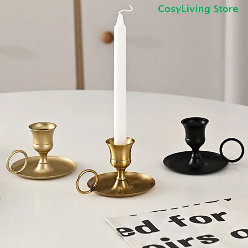 Desktop-Kerzenständer, Schmuck, Kerzenhalter mit Griff, Kerzenhalter aus Metall, Herzstück, Esstisch, Hochzeit, festliche Dekoration