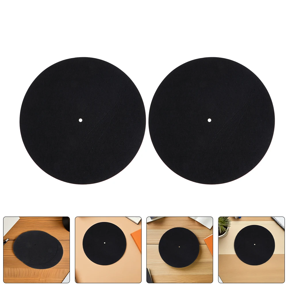 

4pcs 12 Inch Black Vinyl Record Player Mat Anti-Slip Anti-Static Felt Turntable Slipmat Platter Pad For Home Dj Equipment
