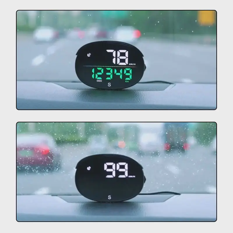 H2 HUD Head Up Display GPS Digital Speedometer MPH for Car Motorcycle Gauge Speed USB Plug&Play Alarm Auto Car Electronic Device