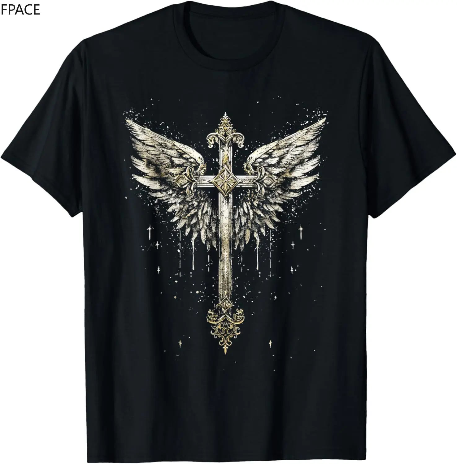 

Jesus Cross Christian Angelic Wings Angel wings T-Shirt Anime Clothes Streetwear Mens T Shirts Graphic Camisas Oversized T Shirt