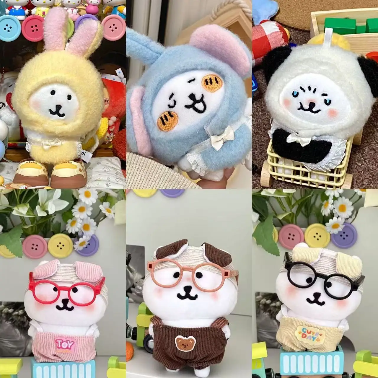 

Joke Bear doll clothes 10 cm 13 cm hat head cover bib doll mini cute decorative clothes