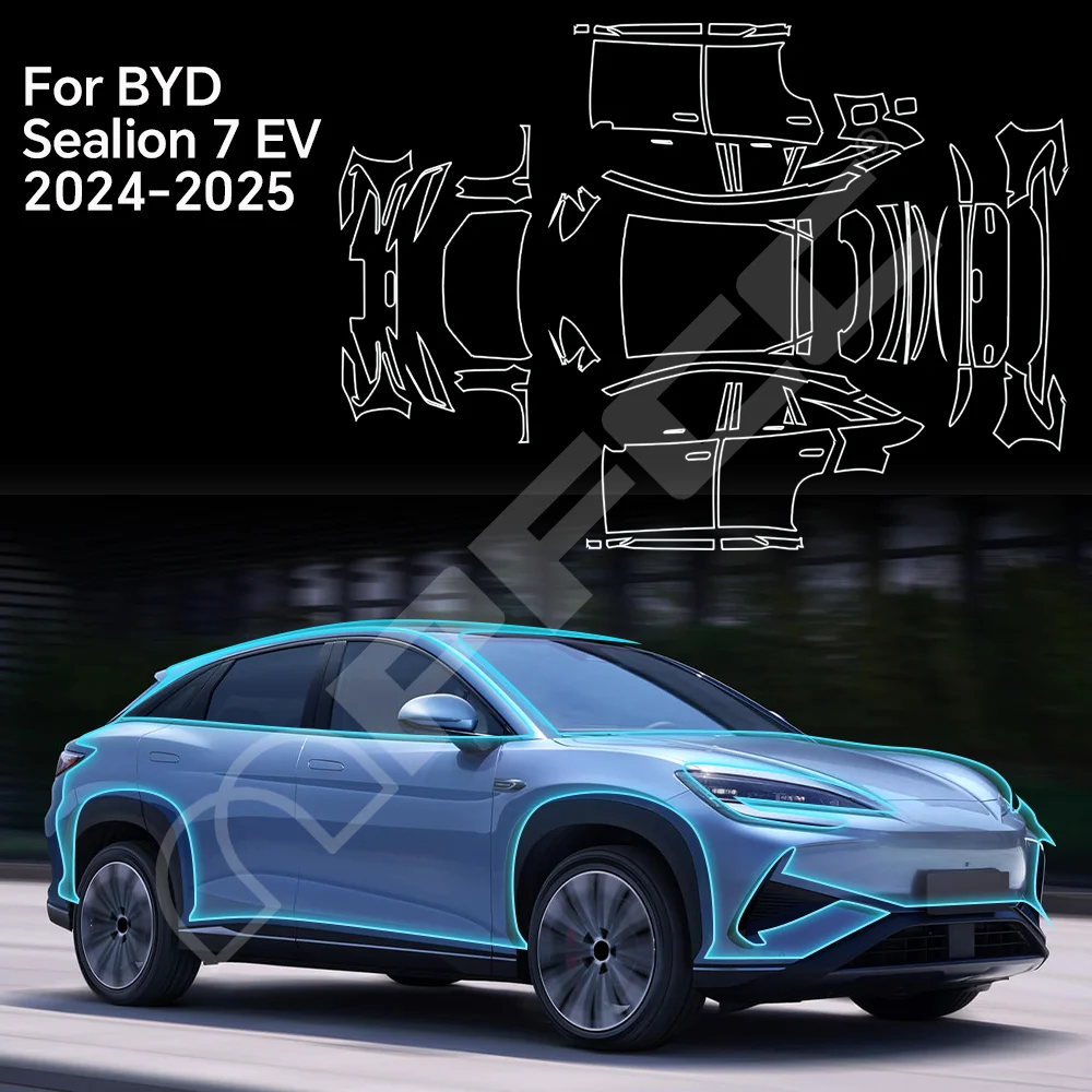 

Защитная пленка (PPF) 9 Mil для BYD Sealion 7 EV 2024-2025: прозрачная, предварительно вырезанная, антицарапийная, невидимая защита кузова автомобиля