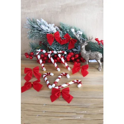 Beysüs Christmas Pine Tree Ornament Bow Candy Bar and Deer 13 Pcs