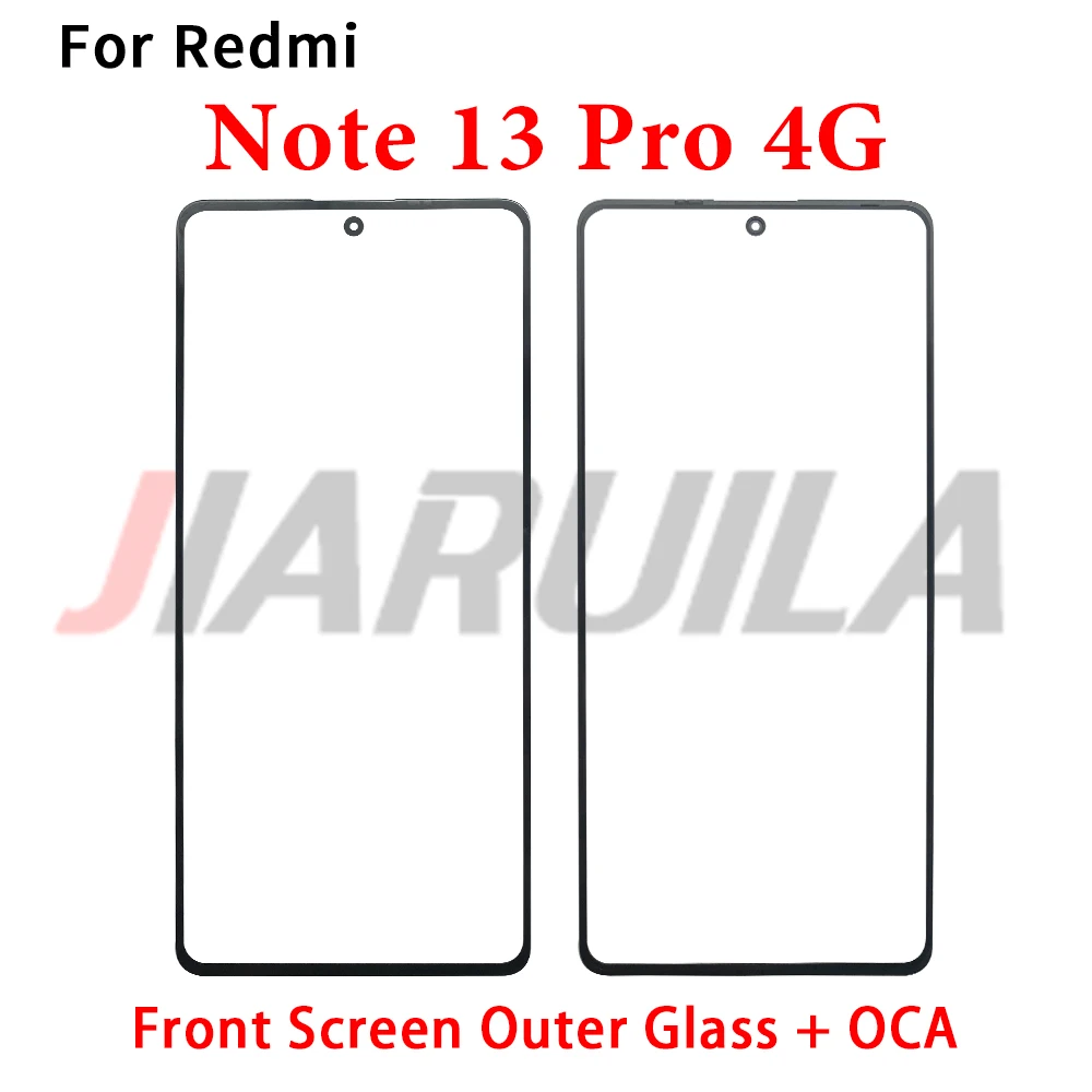 Front Screen Outer Glass With OCA For Xiaomi Redmi Note 13 Pro Plus 5G 4G LCD External Lens Repair Parts