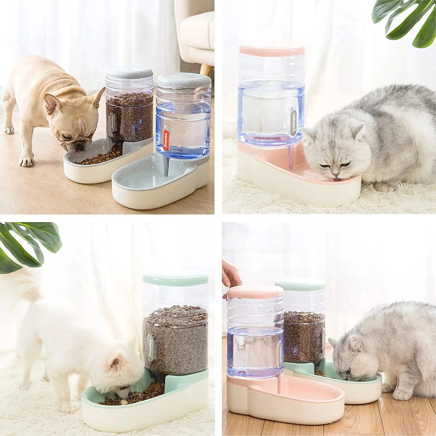 Bebeferos gatos Steel pet fountain Auto feeder Kitten bottle feeder Cat mate fontein filter Microchip  feeder Water cat Cat toy