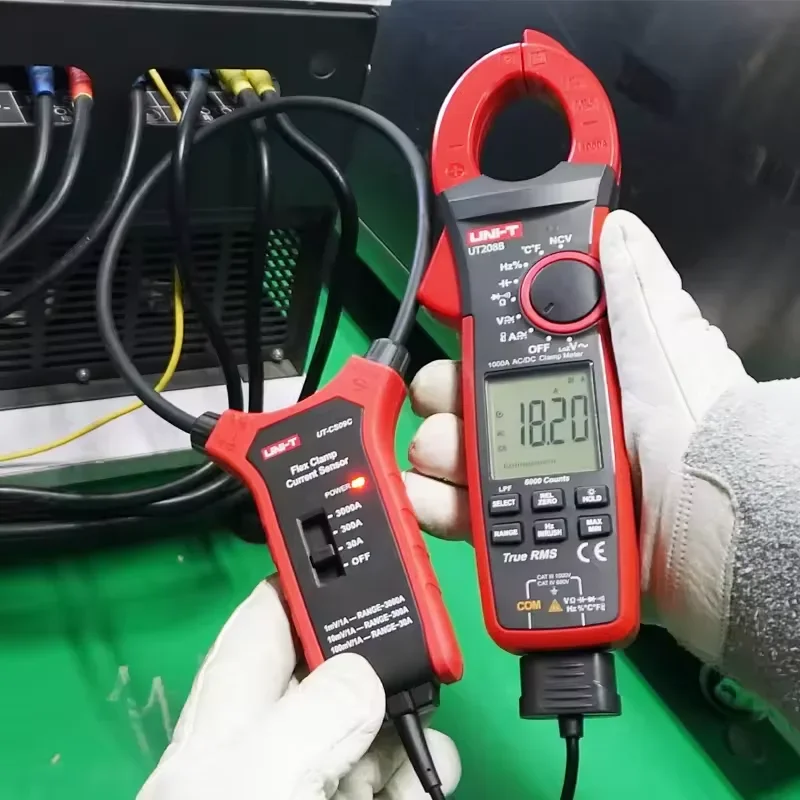 u ni-t Clamp Meter UT208B + UT-CS09D Flex Clamp Sensor High Precision 3000A AC Flexible  Applicable