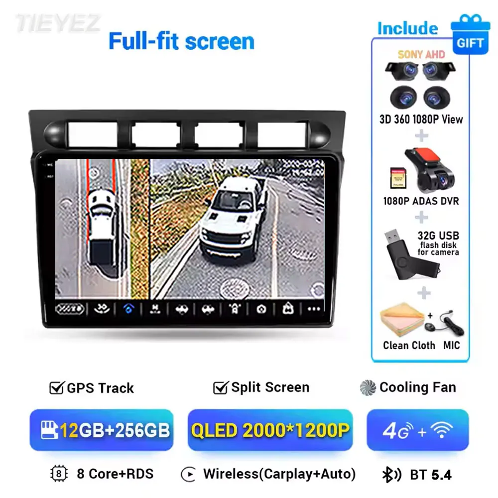 Android 15 Carplay Auto Multimedia Voor Kia Morning Picanto 2004-2007 2 K Radio Stereo WIFI GPS Navigatie WIFI 4G BT DSP DVD