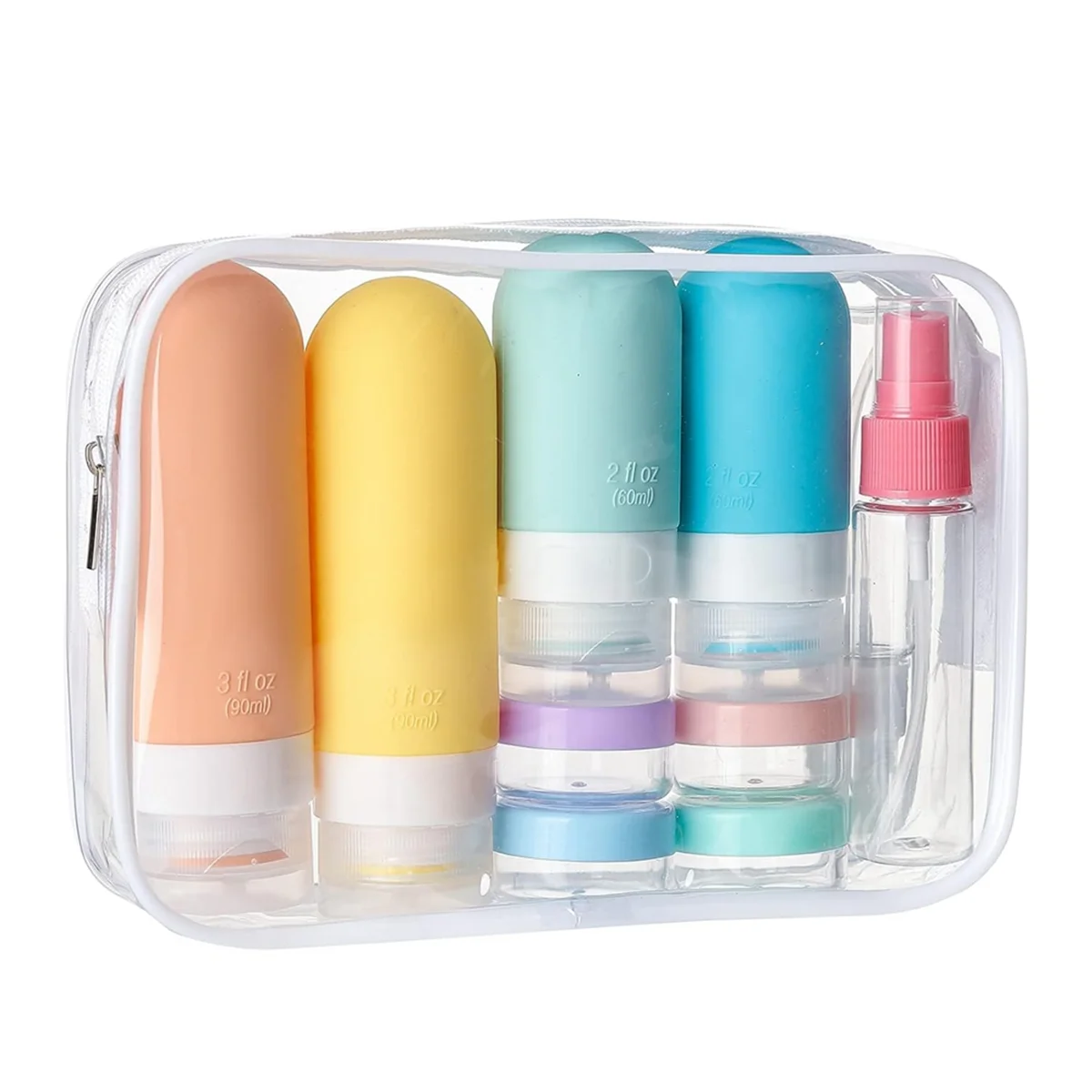 16 Pack Travel Bottles Set -Approved Leak Proof Silicone Squeezable Containers for Toiletries, Conditioner