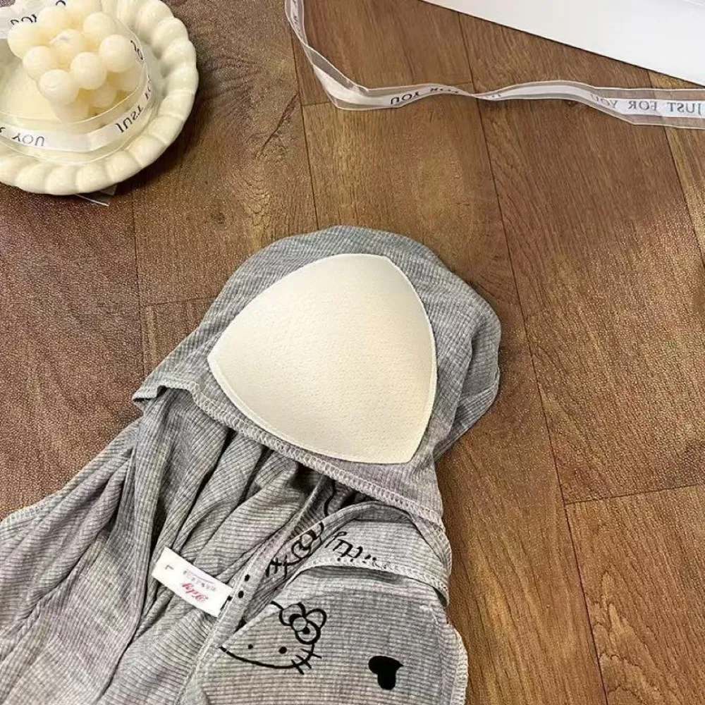 سانريو مرحبا كيتي بيجامة مجموعة أنيمي امرأة جديدة محبوك ملابس خاصة لينة ومريحة Homewear لطيف KT الطباعة بدلة على الموضة